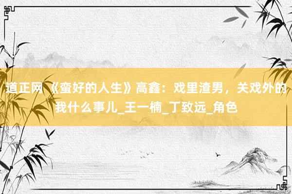 道正网 《蛮好的人生》高鑫：戏里渣男，关戏外的我什么事儿_王一楠_丁致远_角色