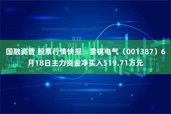 国融资管 股票行情快报：雪祺电气（001387）6月18日主力资金净买入519.71万元
